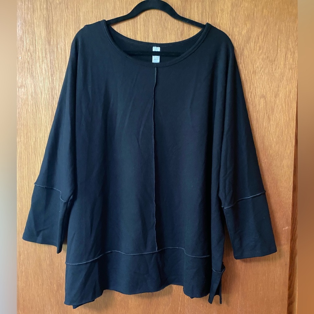 Spanx Black Seamed Split Hem Sweatshirt